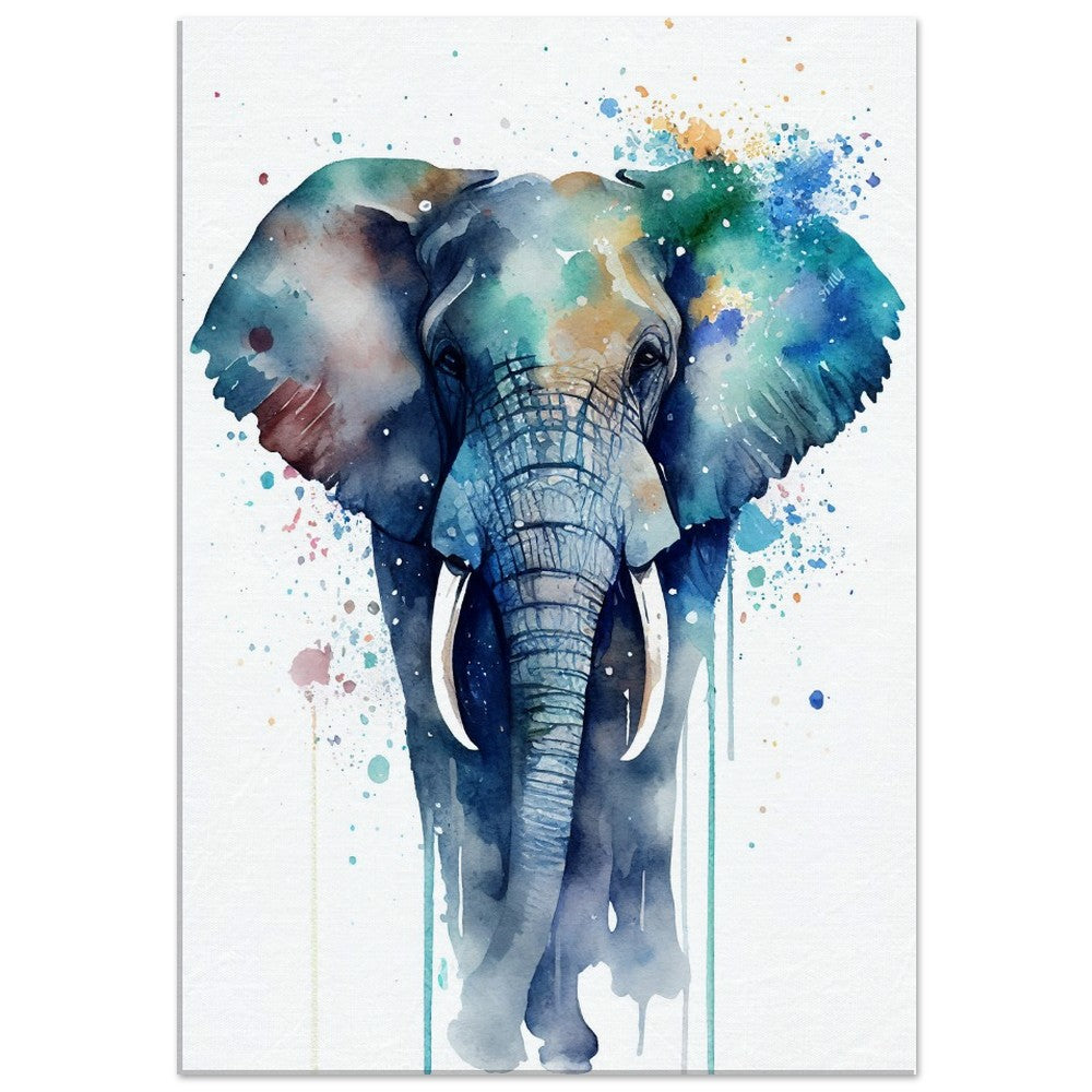 Elephant Watercolor Art Print: African Safari Canvas Decor