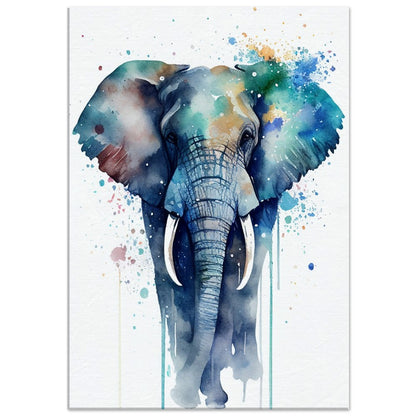 Elephant Watercolor Art Print: African Safari Canvas Decor