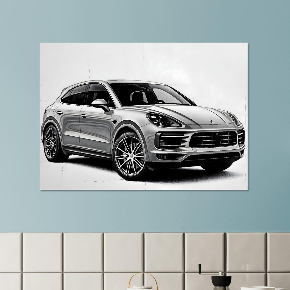 Porsche Cayenne Sketch Poster – poster by Endozi Designs, view 4