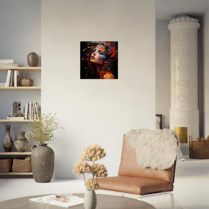 Abstract Woman Portrait: Bold Paint Canvas Art, Modern Home Decor