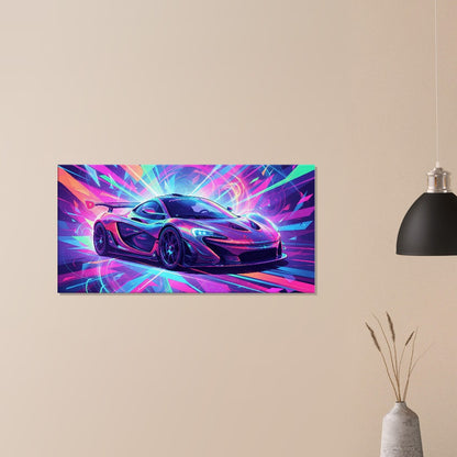 McLaren P1 GTR Neon Art | Canvas Print | Wall Decor - Canvas Art