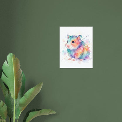 Baby Hamster Watercolor Art | Animal Canvas Print | Nursery Wall Decor - Canvas Art