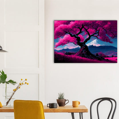 Mount Fuji Canvas Art: Cherry Blossom Japanese Landscape Print