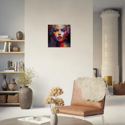 Abstract Woman Face Canvas Art: Colorful Silhouette in Bloom