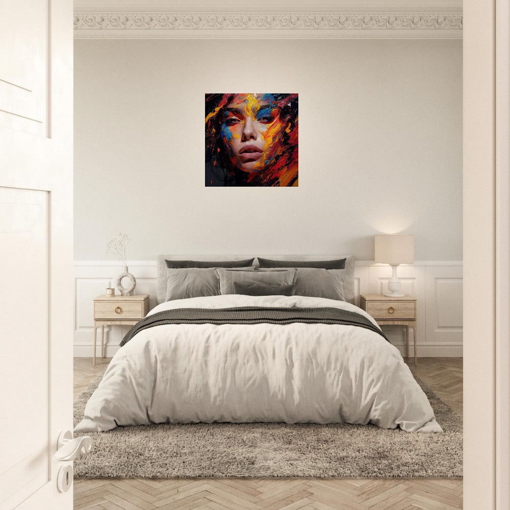 Colorful Woman Face Art Print – canvas wall art by Endozi Designs, view 5