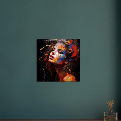 Abstract Woman Portrait: Bold Paint Canvas Art, Modern Home Decor