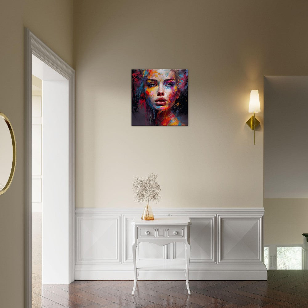 Abstract Woman Face Canvas Art: Colorful Silhouette in Bloom