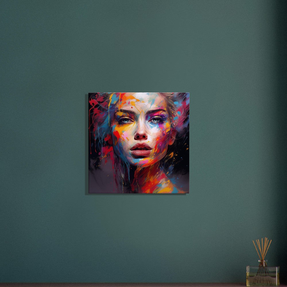 Abstract Woman Face Canvas Art: Colorful Silhouette in Bloom