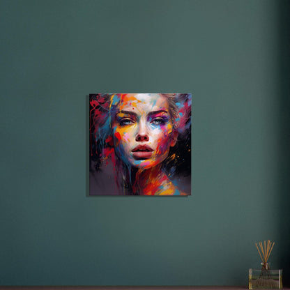 Abstract Woman Face Canvas Art: Colorful Silhouette in Bloom