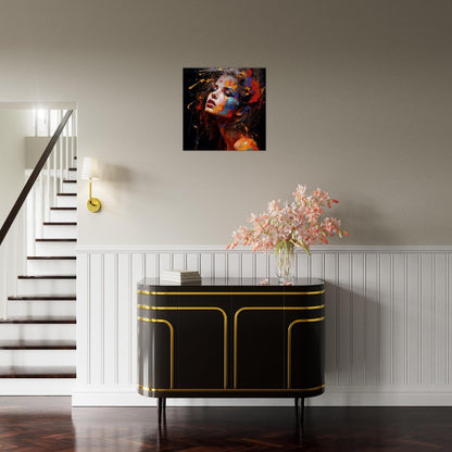 Abstract Woman Portrait: Bold Paint Canvas Art, Modern Home Decor