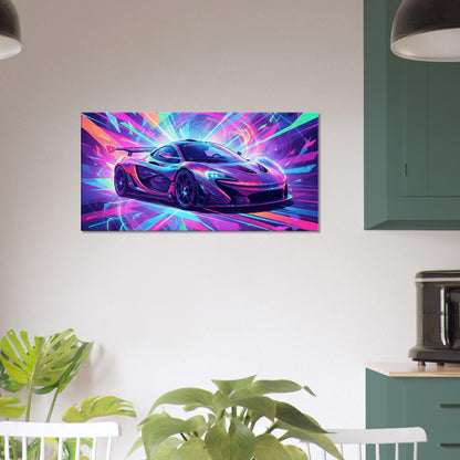 McLaren P1 GTR Neon Art | Canvas Print | Wall Decor - Canvas Art