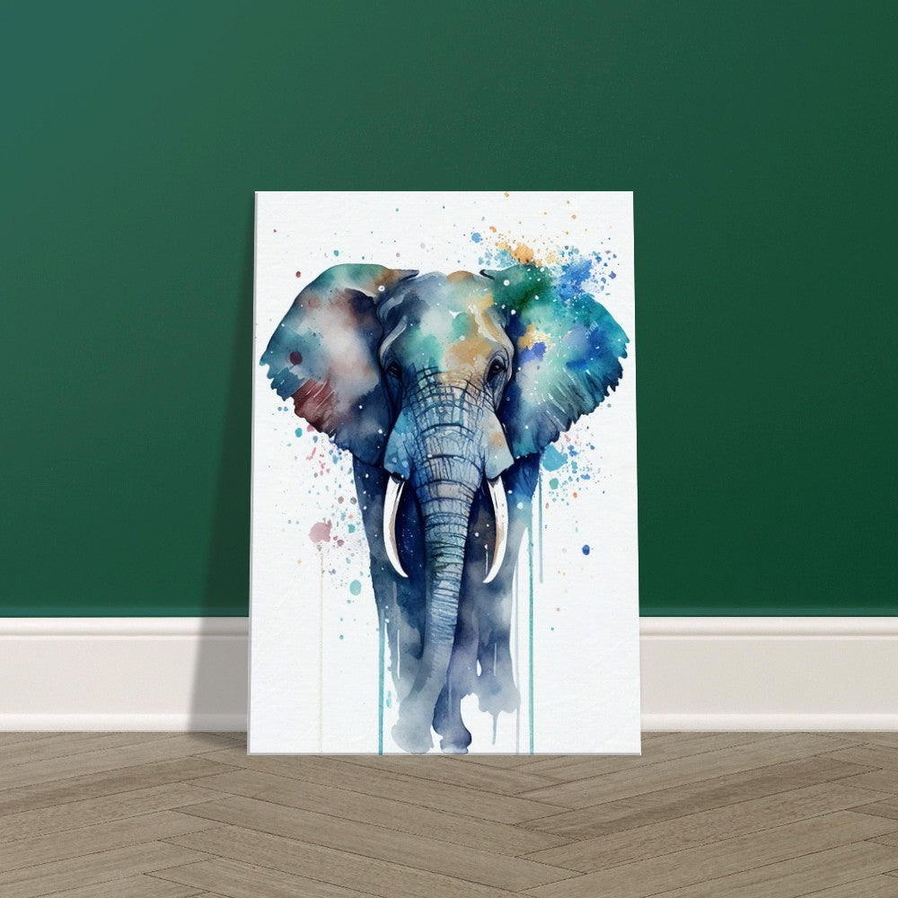 Elephant Watercolor Art Print: African Safari Canvas Decor