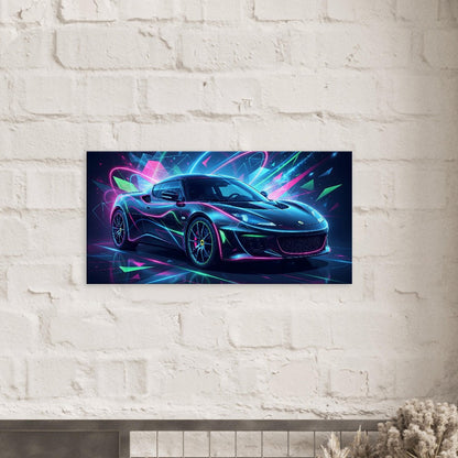 Lotus Evora Neon Art | Canvas Wall Decor | Car Aesthetic Print - Canvas Art