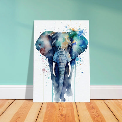 Elephant Watercolor Art Print: African Safari Canvas Decor