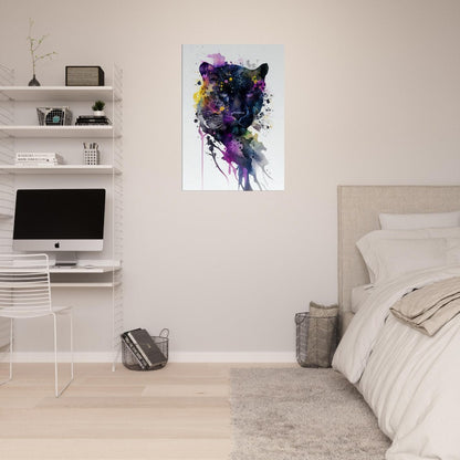 Panther Watercolor Canvas Art: Mysterious Big Cat Decor