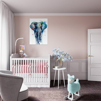 Elephant Watercolor Art Print: African Safari Canvas Decor