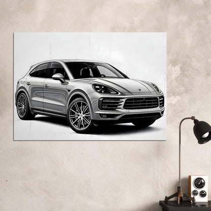 Porsche Cayenne Sketch Poster – poster by Endozi Designs, view 11