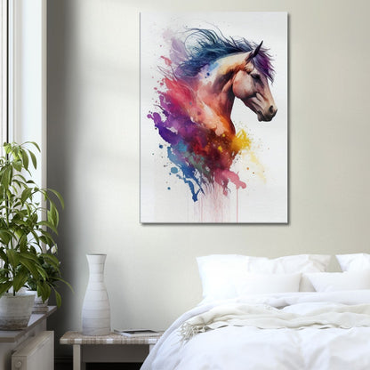 Mustang Watercolor Art Print – canvas wall art by Endozi Designs, view 6