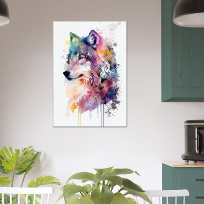 Watercolor Wolf Art Print: Majestic Animal Canvas Wall Decor