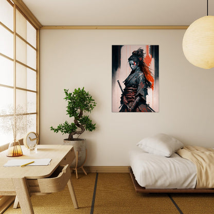 Cyberpunk Samurai Canvas Art: Futuristic Yakuza Bounty Hunter