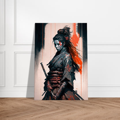 Cyberpunk Samurai Canvas Art: Futuristic Yakuza Bounty Hunter