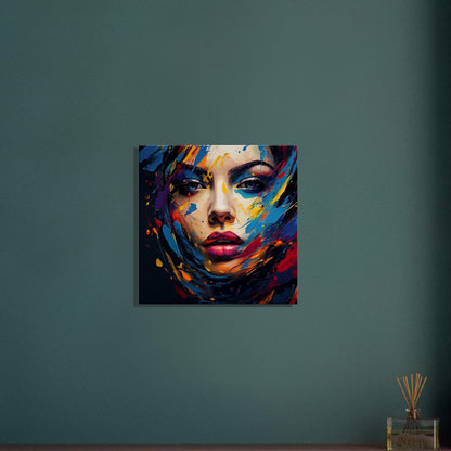 Woman's Face Canvas Print: Colorful Abstract Portrait Art