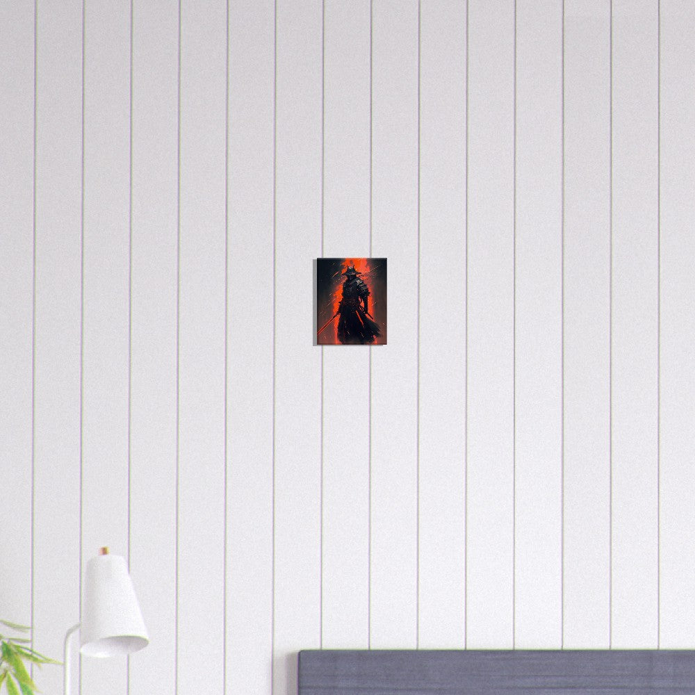 Futuristic Samurai Canvas Art: Sci-Fi Lava Warrior Home Decor
