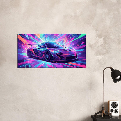 McLaren P1 GTR Neon Art | Canvas Print | Wall Decor - Canvas Art