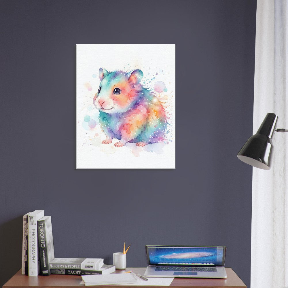 Baby Hamster Watercolor Art | Animal Canvas Print | Nursery Wall Decor - Canvas Art