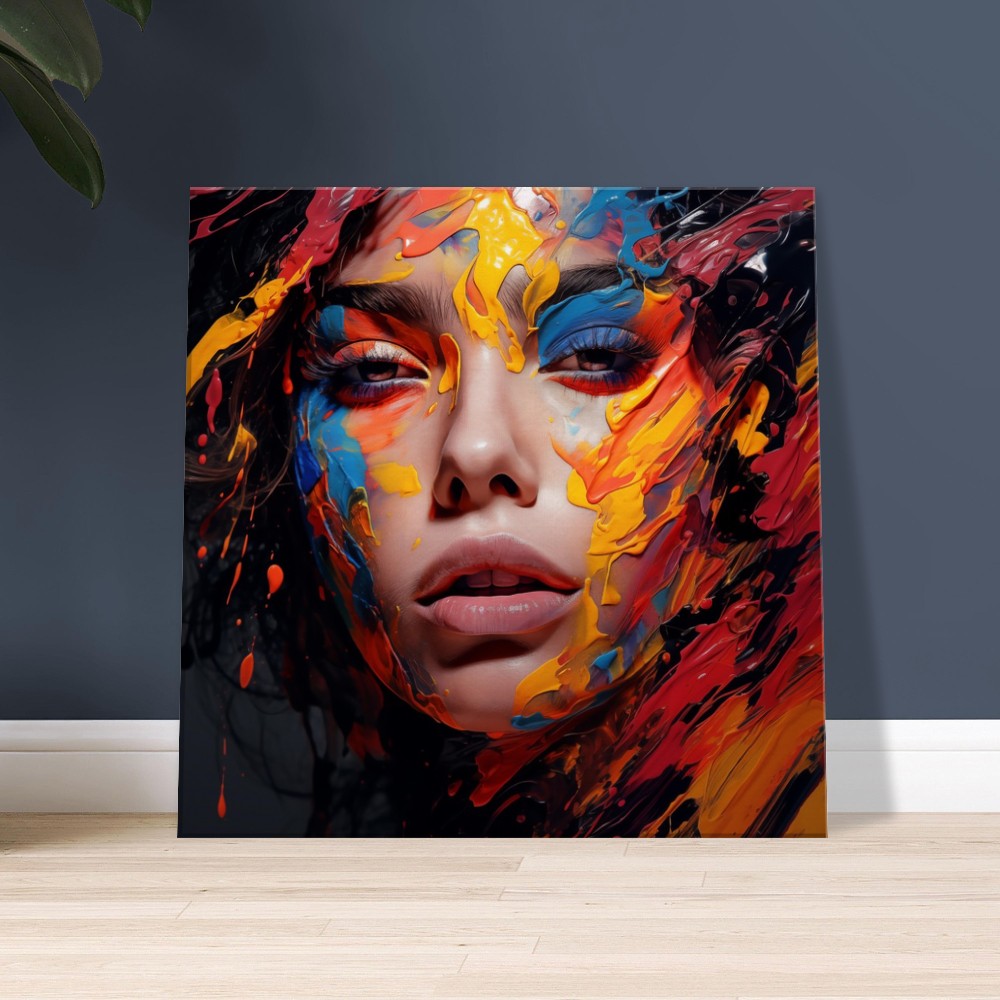 Colorful Woman Face Art Print – canvas wall art by Endozi Designs, view 11
