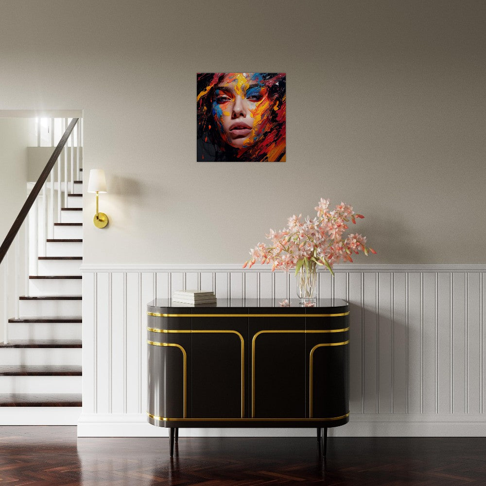 Colorful Woman Face Art Print – canvas wall art by Endozi Designs, view 10