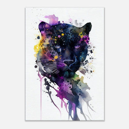 Panther Watercolor Canvas Art: Mysterious Big Cat Decor
