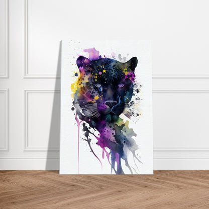 Panther Watercolor Canvas Art: Mysterious Big Cat Decor