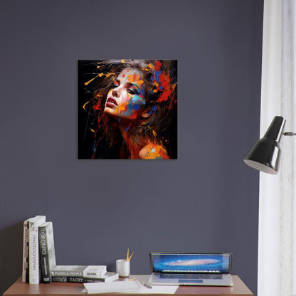 Abstract Woman Portrait: Bold Paint Canvas Art, Modern Home Decor