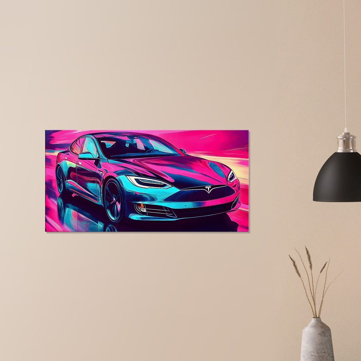 2026 Tesla Model S Neon Art – canvas wall art by Endozi Designs, view 18