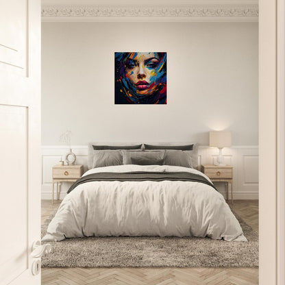 Woman's Face Canvas Print: Colorful Abstract Portrait Art
