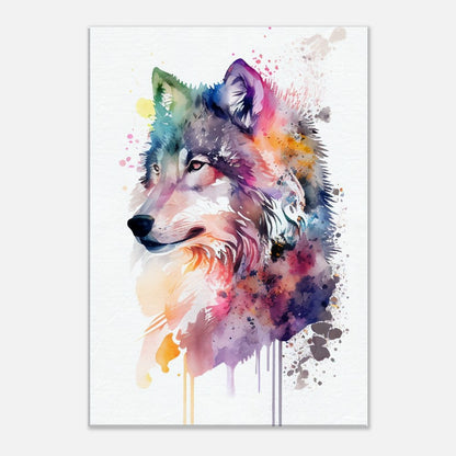 Watercolor Wolf Art Print: Majestic Animal Canvas Wall Decor