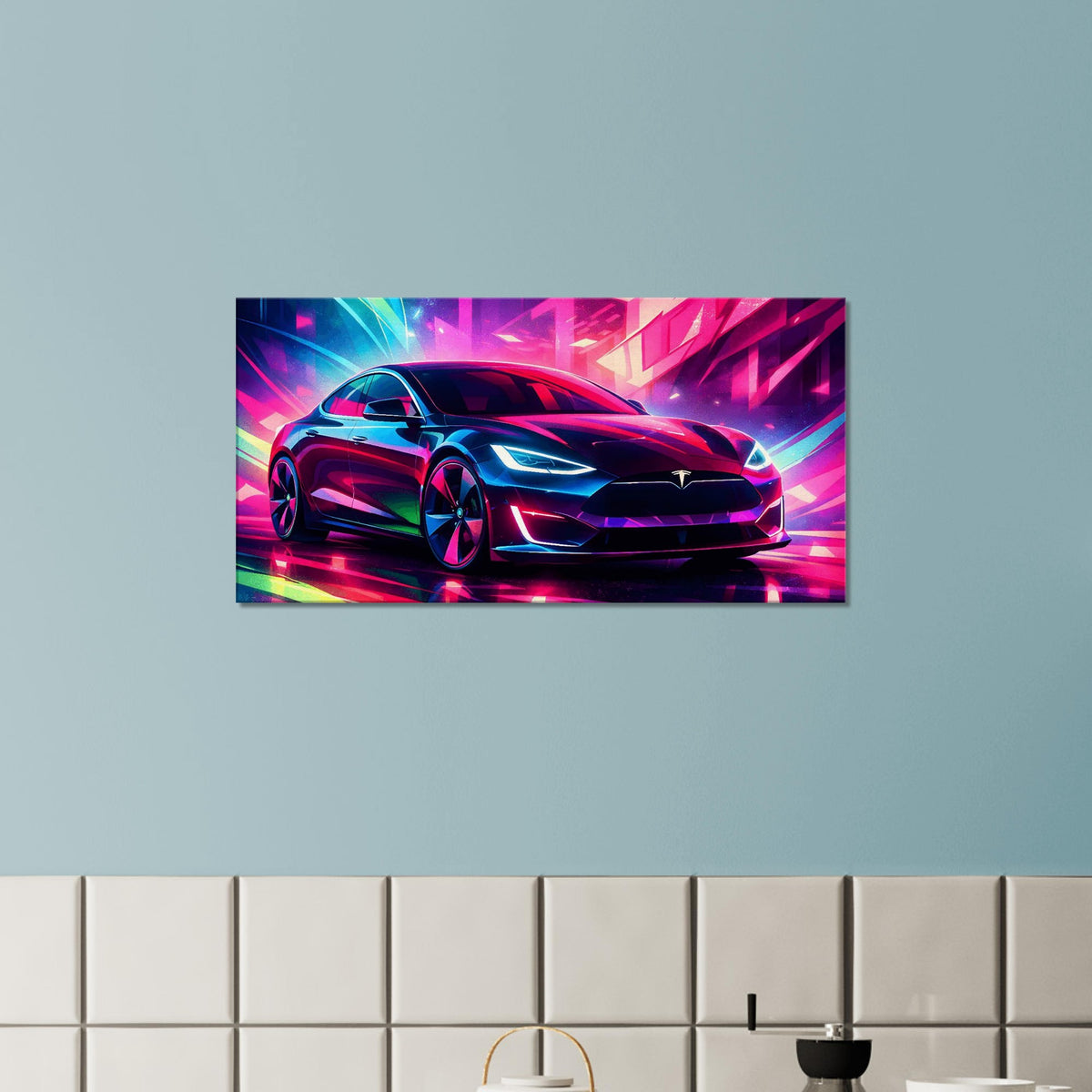 2016 Tesla Model S Canvas Art – canvas wall art by Endozi Designs, view 4