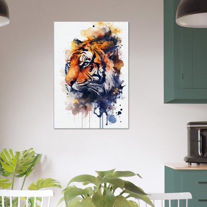 Majestic Tiger Watercolor Art Print - Big Cat Canvas Decor