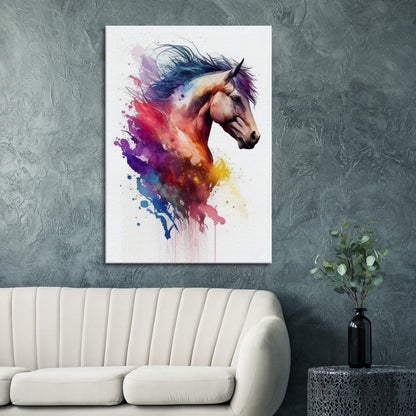 Mustang Watercolor Art Print – canvas wall art by Endozi Designs, view 5