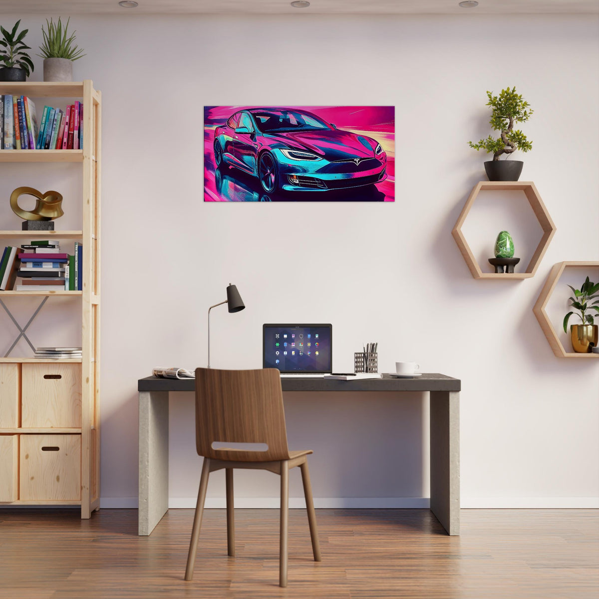 2026 Tesla Model S Neon Art – canvas wall art by Endozi Designs, view 17