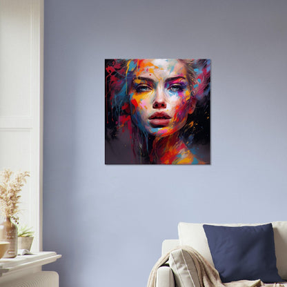 Abstract Woman Face Canvas Art: Colorful Silhouette in Bloom