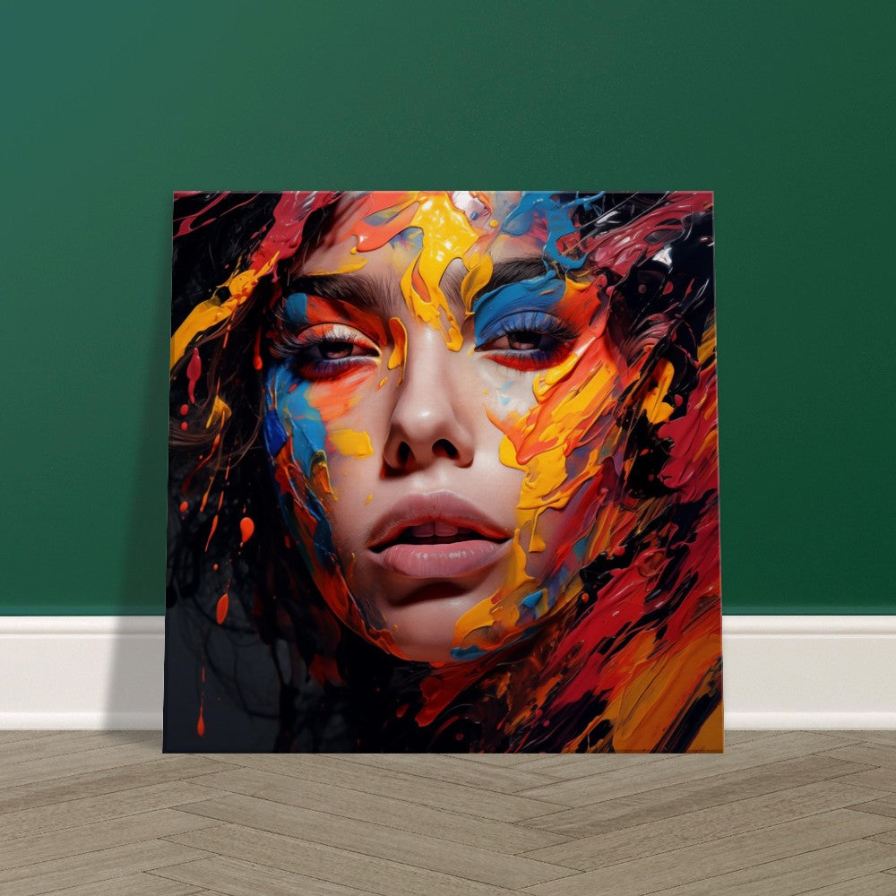 Colorful Woman Face Art Print – canvas wall art by Endozi Designs, view 8