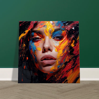 Colorful Woman Face Art Print – canvas wall art by Endozi Designs, view 8