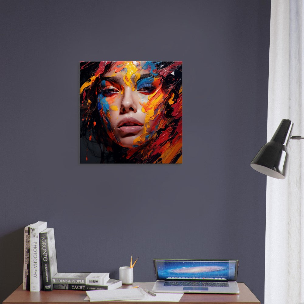 Colorful Woman Face Art Print – canvas wall art by Endozi Designs, view 4