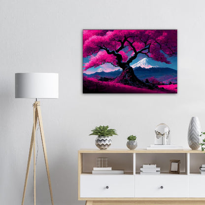 Mount Fuji Canvas Art: Cherry Blossom Japanese Landscape Print