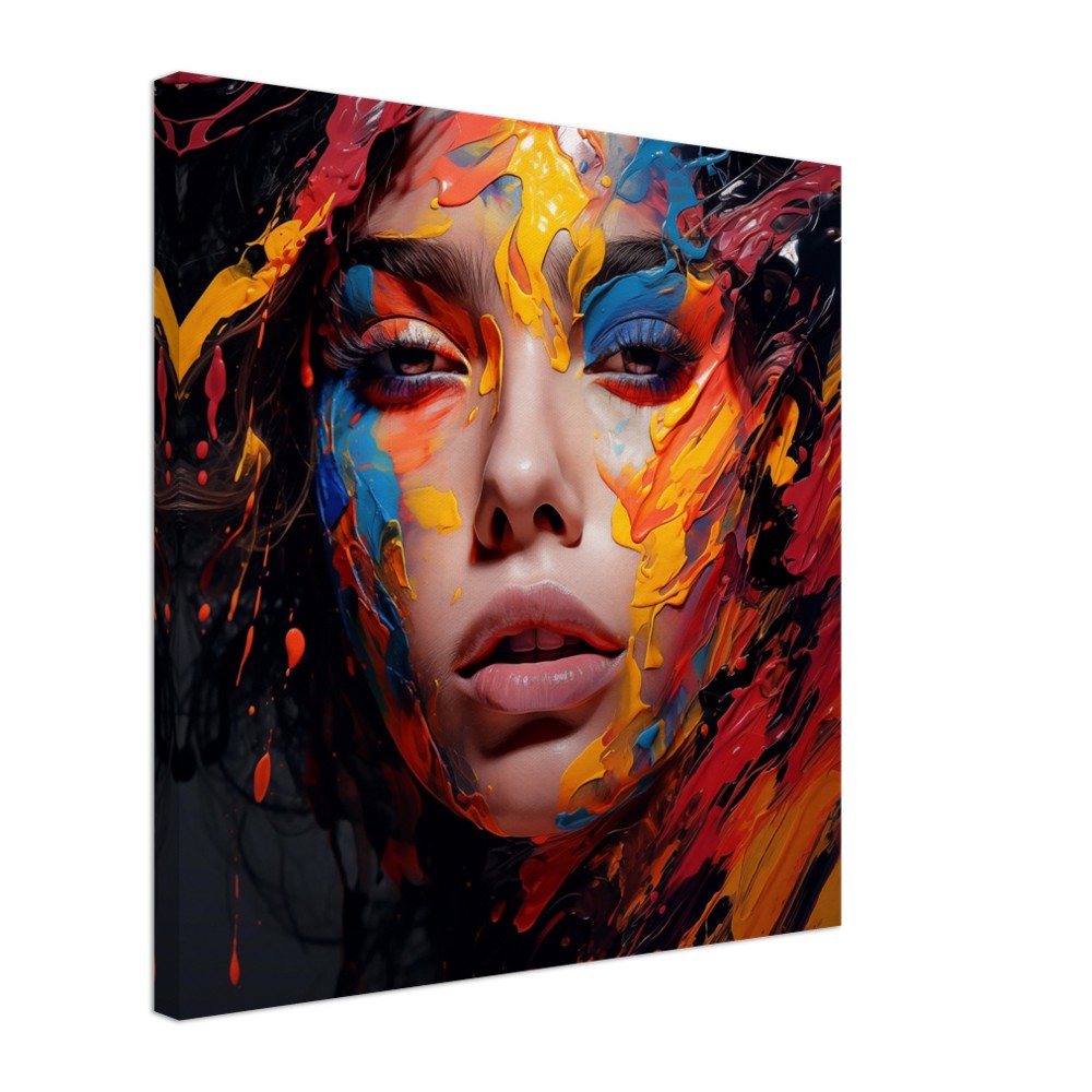 Colorful Woman Face Art Print – canvas wall art by Endozi Designs, view 9