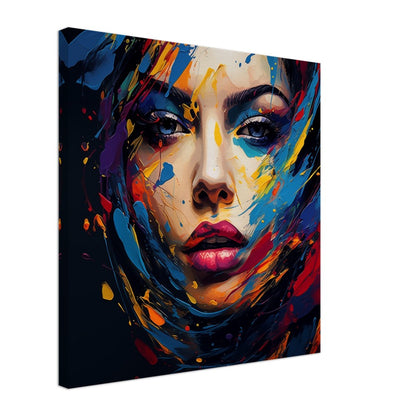 Woman's Face Canvas Print: Colorful Abstract Portrait Art