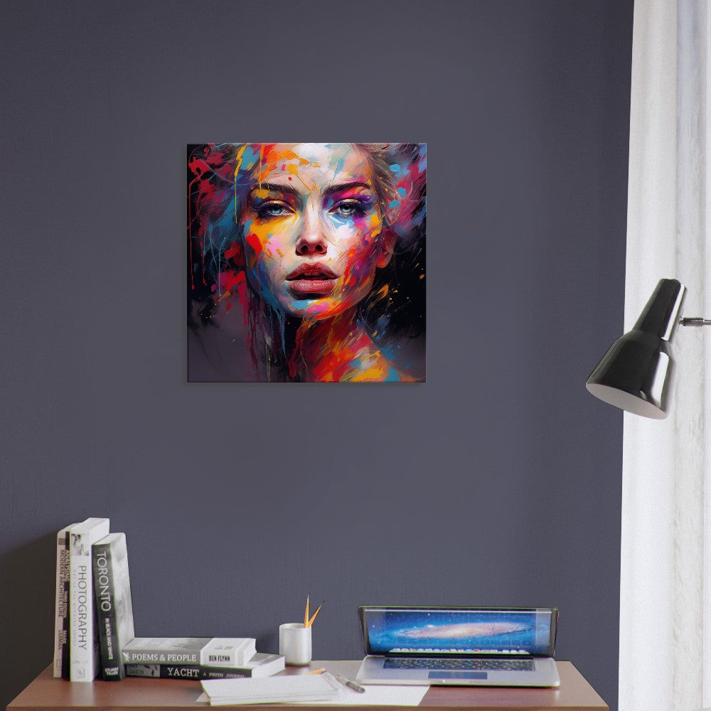 Abstract Woman Face Canvas Art: Colorful Silhouette in Bloom