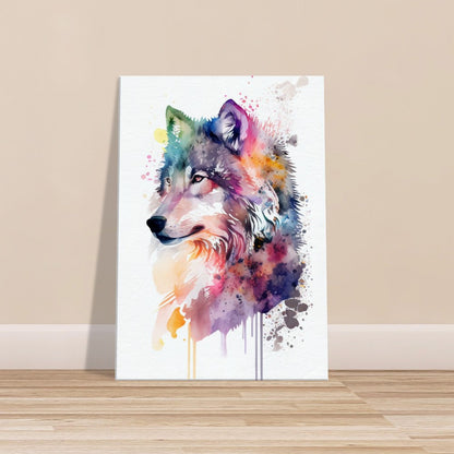 Watercolor Wolf Art Print: Majestic Animal Canvas Wall Decor